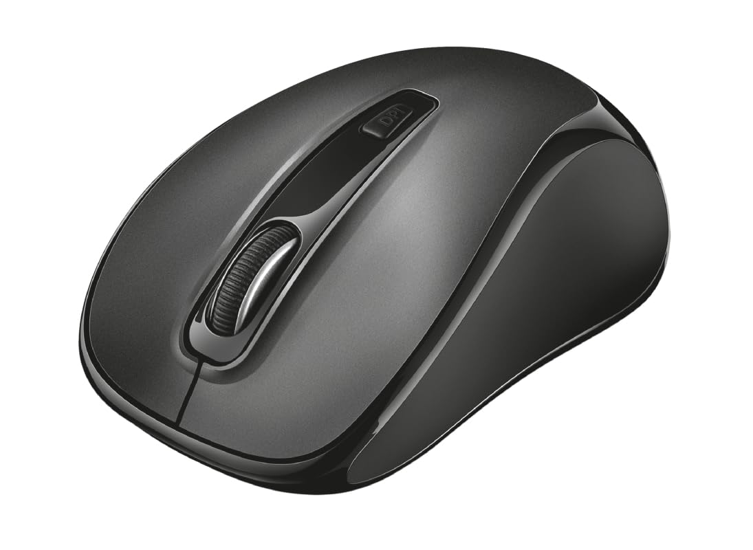 Trust Zelo Wireless Mouse with Silent Click, 1000-2400 DPI, Optical Mouse with USB Receiver, 2.4GHz, for Left and Right Handed Users, Cordless Mouse for Computer, PC, Laptop, Mac - Black