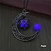 KeyZone Women Fluorescence Glow in The Dark Crescent Moon Heart Necklace Jewelry Purple