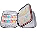 Damero Crochet Hook Case, Organizer Zipper Bag with Web Pockets for Various Crochet Needles and Knitting Accessories, Well Made and Easy to Carry, Medium, Red (No Accessories Included)