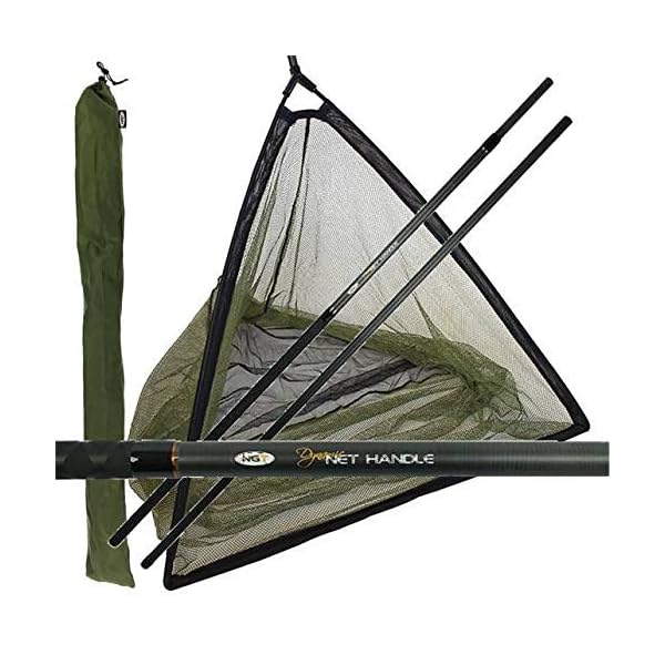 Épuisette Carpe 107cm NGT - Maille Verte Et Noire - Avec Dissipateur Thermique Et Sac De Transport - Sans Manche