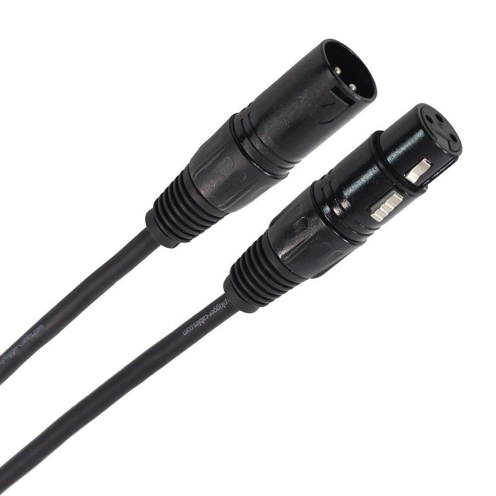 Plugger DMX Cable XLR female 3b/male 3b 3m Black