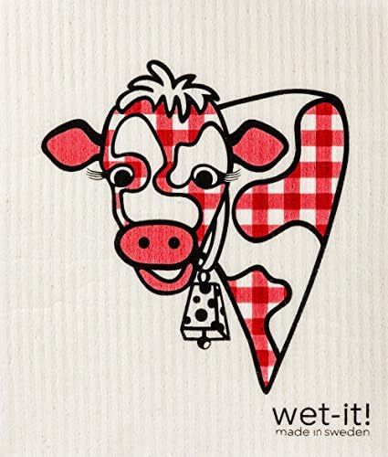Wet-It! Swedish Treasures Dishcloth (Gingham Cow)