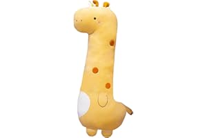 PEACHCAT Cute Long Giraffe Plush Pillow Kawaii Giraffe Stuffed Animal for Girls and Boys Yellow 35.4"