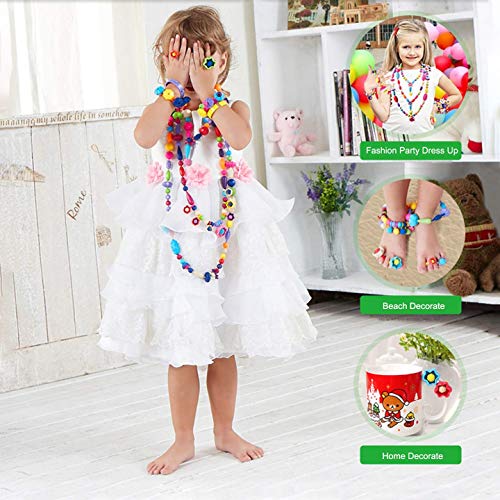 Kids Snap Beads Set - Creative DIY Jewelry Making Kit for Girls Necklace and Bracelet Art Crafts Gifts Toys - 500 Pcs