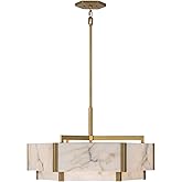 Savoy House 7-2333-6-60 Orleans Art Deco Organic Natural Alabaster Stone Pendant, 6-Light 360 Total Watts, 16" H x 24" W, Dis