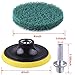 SIQUK 9 Pieces Scrub Pads 4 Inches Drill Power Brush Tile Scrubber Scouring Pads Cleaning Kit including 3 Kinds of Abrasive Buffing Pads Replacement and 1 Pc Hook Attachment for House Cleaning