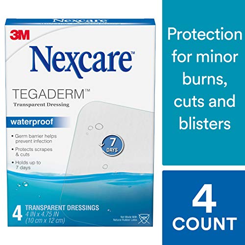 Nexcare Tegaderm Waterproof Transparent Dressing, Dirtproof, Germproof, Provides protection to
