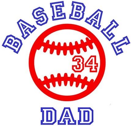 Baseball Dad, Mom or Name Vinyl Decal Sticker, Personalized, Color, Size Options - For Car Windows, Cups, Coolers