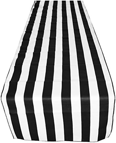 ArtOFabricDecorative Cotton Black & White Stripped Table Runner Wedding Party Decor 12" X 108" (Pack of 3)