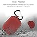 HUMENN Protective Cover Compatible with AirPods Pro Case, Shock-Absorbing Soft Slim Silicone Case Cover for Airpods Pro Charging Case 2019 [Front LED Visible] with Keychain (D,Burgundy)