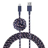 Native Union NIGHT Cable - 10ft Ultra-Strong Reinforced [Apple MFi Certified] iPhone / iPad Lightning to USB Charging Cable with Weighted Knot (Nautical)
