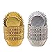 Sumind 200 Pieces Foil Metallic Cupcake Case Liners Muffin Paper Baking Cups (Gold and Sliver)