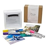 Ovie Adult Piggy Bank - Shadow Box with Wood Frame - Keep in Kitchen to Track Vacation / Honeymoon/ Wedding / Adventure Funds - 6X6 Frames - Clear Glass / Picture Background / Colored Markers