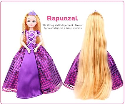 Samanis Princess Rapunzel Long Hair 3D Barbie Doll
