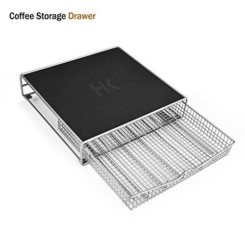 FITNATE Coffee Drawer for K-Cup Coffee Storage Organizer for 36 K-Cup with a Rack Mat for Most Coffee K Cup Pods or Tea and Coffee Makers,13.2x12.6x3"