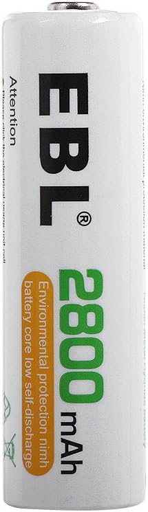 EBL Pack of 8 AA Batteries 2800mAh High Capacity Precharged Ni-MH AA Rechargeable Batteries: Electronics