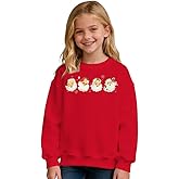 GLIGLITTR Kids Girls Christmas Sweatshirts Cute Santa Claus Crewneck Pullover Top Xmas Holiday Long Sleeve Shirt Outfit 6-11Y