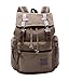 Veenajo Vintage Canvas Leather Backpack, Hiking Daypacks,Unisex Casual Rucksack Satchel Bookbag, Mountaineering Bag for Men
