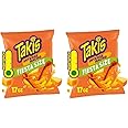 Takis Intense Nacho 17 oz Fiesta Size Bag, Cheese Flavored Non-Spicy Cheesy Rolled Tortilla Chips (Pack of 2)