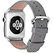 Fullmosa Leather Bands Compatible with Apple Watch Band 49mm 46mm 45mm 44mm 42mm for Men Women, Top Grain Genuine Leather Strap for iWatch Ultra 2/Ultra/10/9/8/7/6/5/4/3/2/1/SE2/SE, Grey/Silver