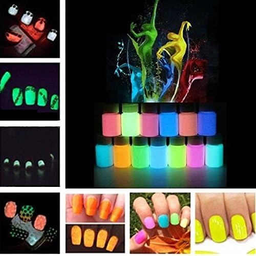 12Colors Fluorescent Super Bright Glow-in-the-Dark Powder Glow Pigment set 44