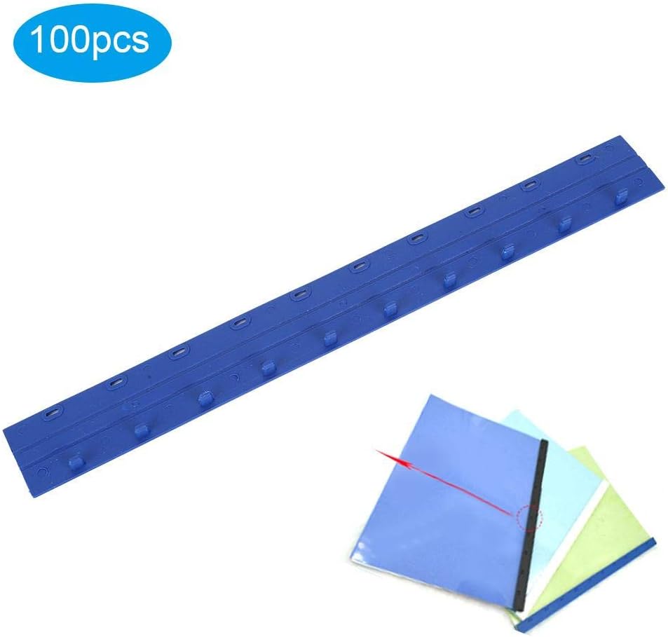 100pcs 5mm Blue Binding Strip Bars Slide A4 File Document Report Binding Strip Binding Consumables(5mm) : Office Products