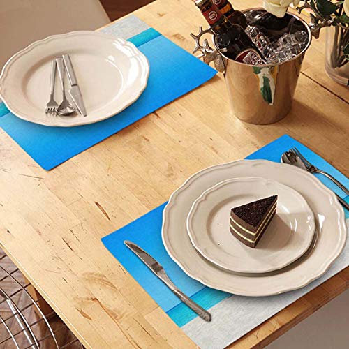 Mugod Santa Claus Placemats Christmas Santa Claus Relaxing on Sunlounger at Ocean Sandy Tropical Beach Decorative Heat Resistant Non-Slip Washable Place Mats for Kitchen Table Mats Set of 4 12"x18"