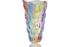 Eastern Rock Unbreakable Flower Glass Vase 3.5lb 9.5inch Sparkle vase Bohemian Style, for Centerpieces,Kitchen,Office, Living Room,Wedding,Gifts, Perfect Home Decor Glass Vase (Sparkle Color)