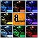 wsiiroon Car LED Strip Lights, 4pcs 48 LED Interior Lights Multi Color Music Car Strip Light Under Dash Lighting Kit with Sound Active Function … (New 2)