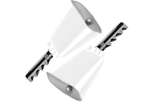 Deke Home - 2 Pack 10 Inch Steel Cowbells with Handle, Loud Noise Makers for Football, Sports, Parties, Competitions, School Spirit & Safety, Large Hand Bell for Cheering & Percussion Instrument