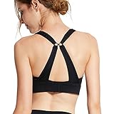 CRZ YOGA Women's High Impact Wirefree Padded Sports Training Bra with Front Convertible Strap