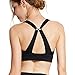 CRZ YOGA Women's High Impact Wirefree Padded Sports Training Bra with Front Convertible Strap