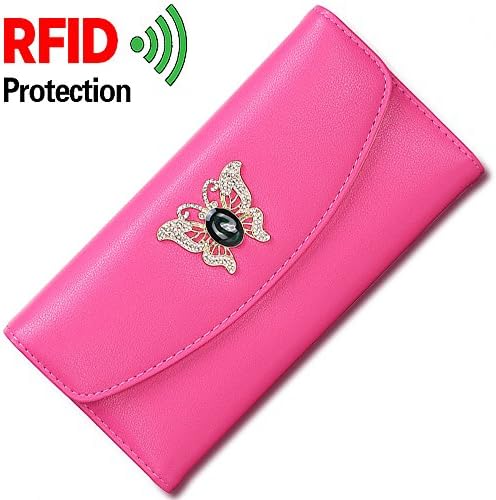 Ladies Butterfly Leather Trifold Clutch Wallet Card Holder Organizer KARNI SOUL