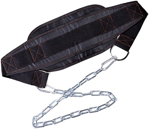 Elemart Dip Belt with Chain - Weight Lifting Pull Up and Dipping Belt with Heavy Duty Steel Chain - Comfort Fit Neoprene Double Stitching For Powerlifting, Bodybuilding Workouts, Strength &amp; Training