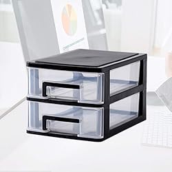 STOBOK 2 Drawer Small Office Storage Organizer Desk