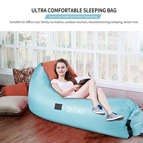 Inflatable Lounger Sofa Sleeping Bag,OUTAD Compression Air Beds,Portable Chair,Air Mattresses Beds.Ideal for Lounging, Camping, Beach, Fishing, Kids, Chilling, Parties, Swimming Pools (blue)