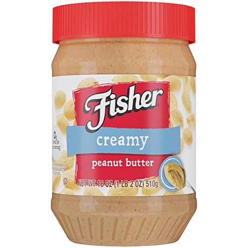 Fisher Snack Creamy Peanut Butter, 18 Ounces (Pack of 12), No Artificial Colors or Flavors