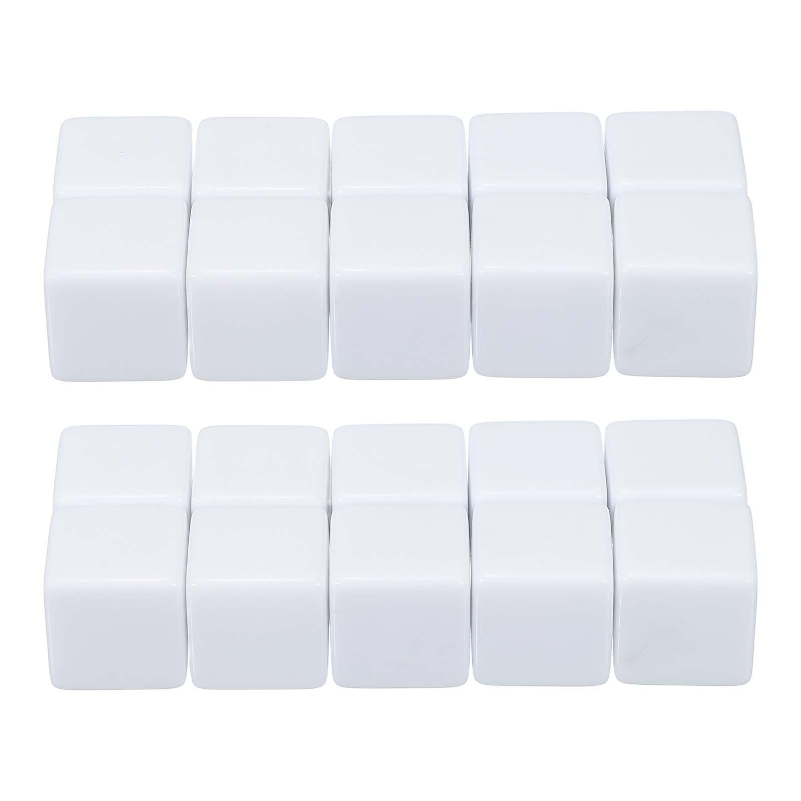 PATIKIL 20 mm Acrylic Dice Blank, 100 Pcs Standard Game Dice Square Corner with Smoothed Surface Six Sided for Board Games Teaching, White