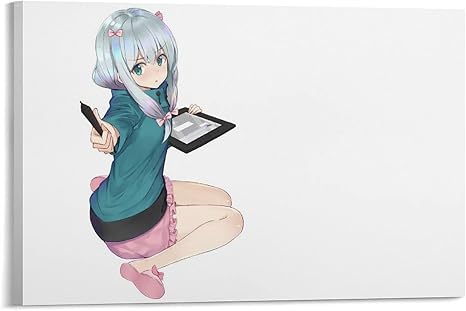 Amazon Co Jp エロマンガ先生アニメキャンバスアートポスター装飾画リビングルーム装飾画像 30インチ 50 75cm ホーム キッチン