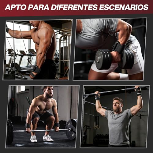 Straps para Gym,Correas de Levantamiento de Pesas Con Anillo en D con Puño,Proporciona Soporte para La Muñeca,Mejorar La Fuerza de Agarre,Ideal para Levantamiento de Pesas y Máquinas de Cuerda,Para Hombre y Mujer