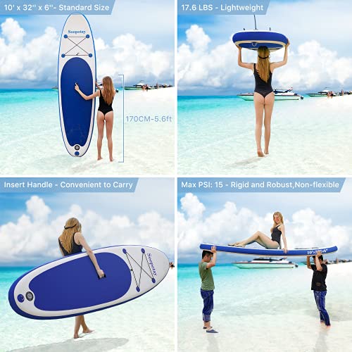 Soopotay Paddle Board 18lbs, Stand Up Paddleboard Inflatable 10' x 32