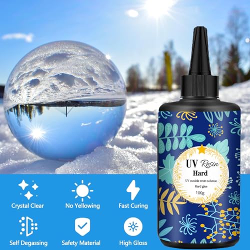 300g UV Resin, Upgraded UV Resin Kit with Fast Curing Crystal Clear Hard High Gloss Transparent Solar Cure Sunlight Activated Resin- Odourless for Jewelry Making DIY Craft Casting Coating