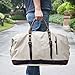 Jack&Chris Oversized Canvas Leather Trim Travel Tote Duffel Shoulder Handbag Weekender Bag Women Shopping Bag CB1004
