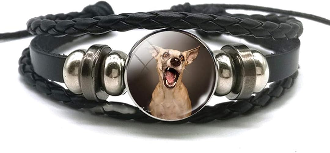 Men's bracelet Dog Paw Print Bracelet Men Women Punk Multilayer Leather Bracelet Bangle Dog