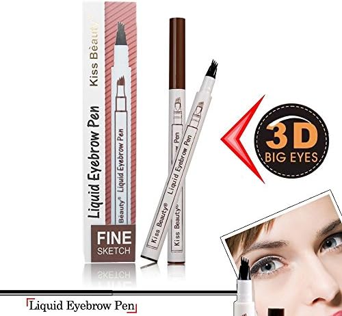Kiss Beauty Eyebrow Pen,Eyebrow Long Lasting Tint Dye Cream,Waterproof,Smudge-Proof (Brown)