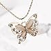 Usstore 1PC Women Necklace Fashion Rose Gold Opal Butterfly Pendant Sweater Chain Jewelry Gift