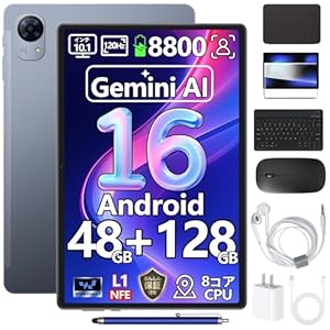【10インチ セット版 タブレット】10.1インチ タブレット Android16+Gemini AI IPS ディスプレイ Widevine L1認証対応