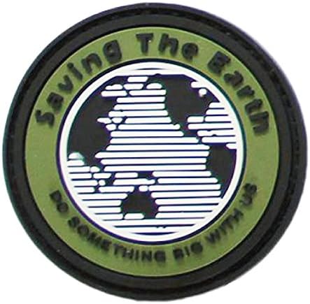 TACTICAL BERD OWNERS CLUB Resident Evil TEAM Roman Gladiator Wild Jungle Black Bear Footprints Saving The Earth PVC Patch Morale Tactical Armband military badge (Saving The Earth)