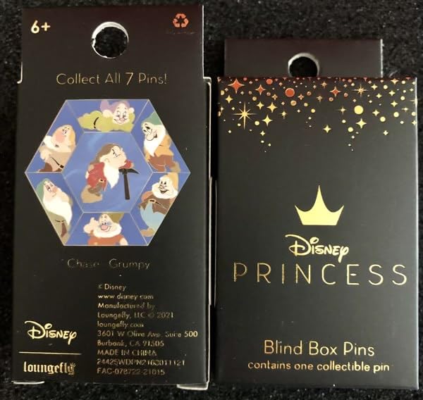 Loungefly Disney Snow White Seven Dwarfs Blind Box Enamel Pins - Random Collectible Gem Dwarf Pin 1.5"