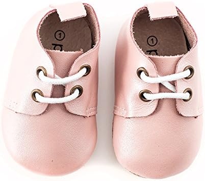 Piper Finn BLUSH PINK Genuine Leather Oxford Shoes - Size 4 Up to 5” Soft Sole